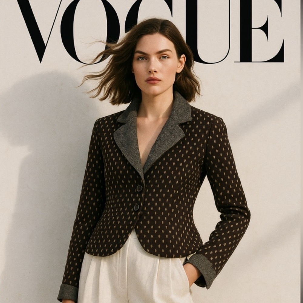 FREE PEOPLE Knit Polka Dot Blazer